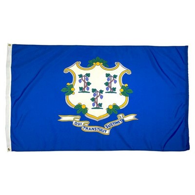 Connecticut Indoor Parade Flag w/Pole Hem & Fringe (3'x5')