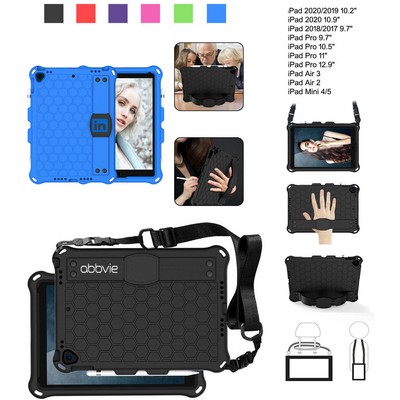 Kidder iPad 10.9" Case with Hand Strap + Shoulder Strap (Blue)