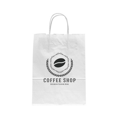 White Kraft Paper Shopping Bag (10"x5"x13")