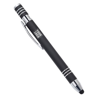 Rubberized Soft Touch Metal Pen With Stylus