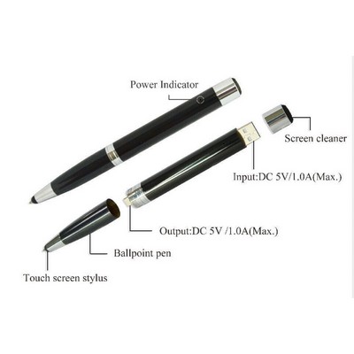 800mAh Stylus Ballpoint Pen Power Bank