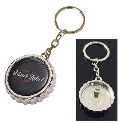 Metal Beer Cap Shape Bottle Opener Keychain