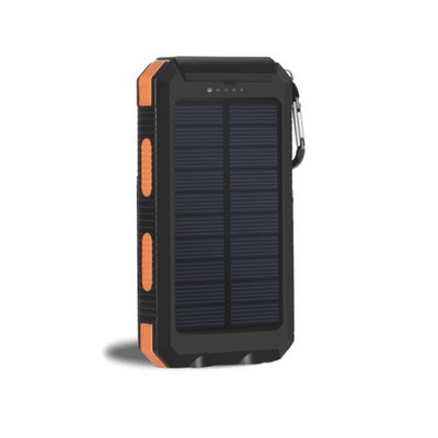 10000mAh Water-Proof Solar Power Bank w/Monocrystalline Silicon Solar Panels