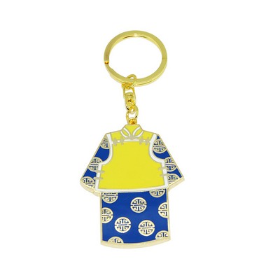 Custom Cloth Shaped Zinc Alloy Keychain Imitation Enamel Keychain- One Side Printing