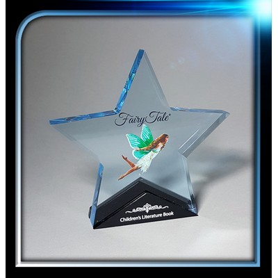 Hybrid acrylic award (51/2" x 5 1/4" x 3/4")star shaped