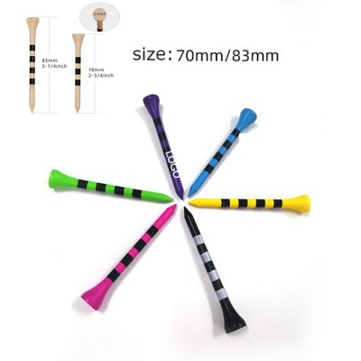 Stripe Pattern Bamboo Golf Tees