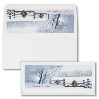 Winter Fence Currency Envelope (Snowy Field)