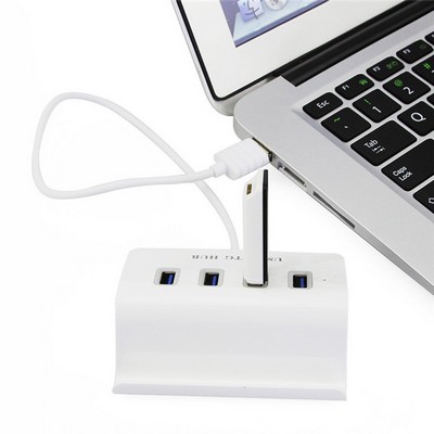 4-Port USB & Type C 3.0 Hub with Phone Holder