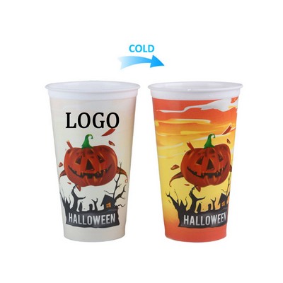 17oz. Plastic Cold Color Changing Cup With Lid