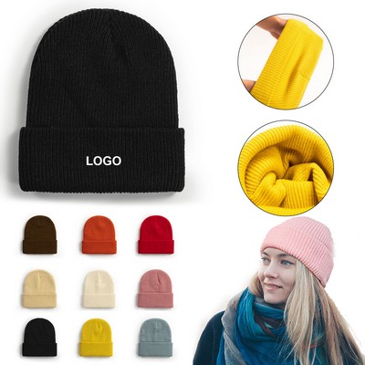 Unisex Cuffed Winter Beanie Hat