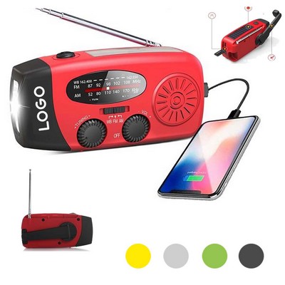 2000Mah Solar Hand Crank Weather Emergency Radio