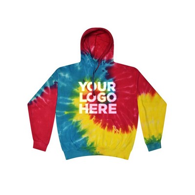 Tie Dye Rainbow Pullover Fleece Hoodie - Unisex