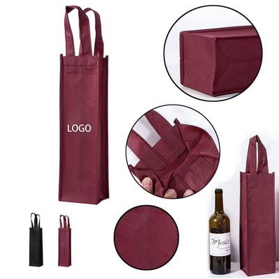 Non-Woven Single Bottle Wine Tote Bag Holder