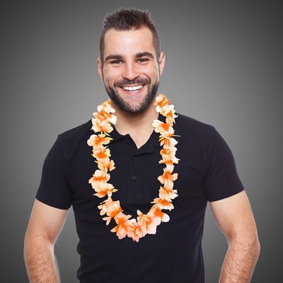 36" Orange Flower Lei