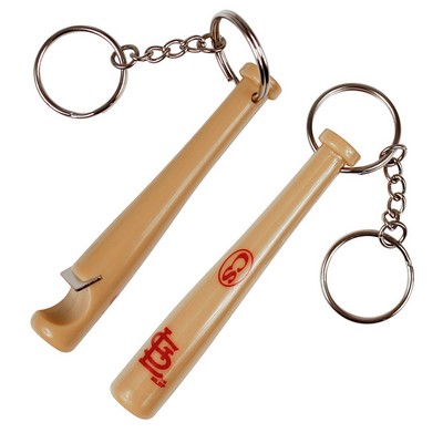 Baseball Bat Bottle Opener Keychain