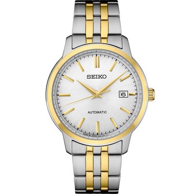 Seiko Essentials Two Tone Automatic Watch w/Silver Dial