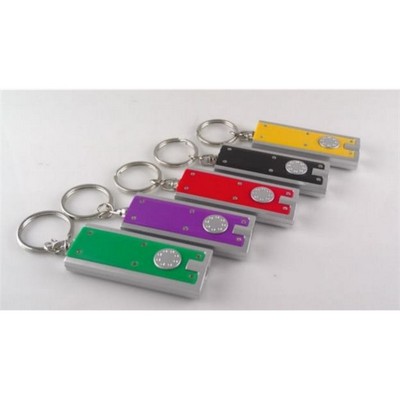 Slim Rectangular Keychain with Flashlight LED Light Key