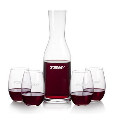 Caldmore Carafe & 4 Laurent Stemless Wine