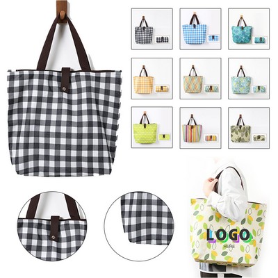 Patterned Foldable Tote Bag