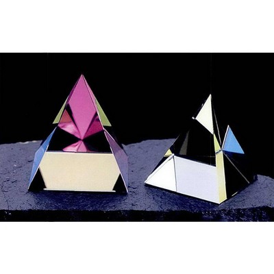 Rainbow Pyramid Paperweight (3 1/8" x 3½")