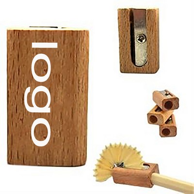 Eco-Friendly Single Hole Beech Wood Pencil Sharpener