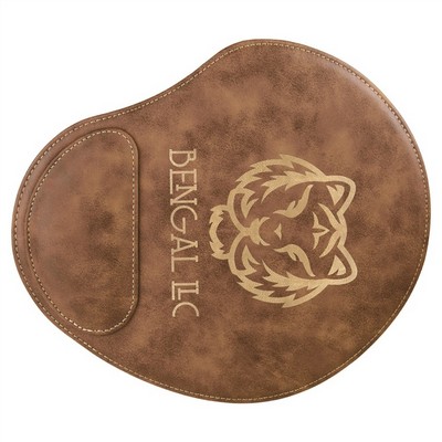 9" x 10 1/4" Rustic/Gold Laserable Leatherette Mouse Pad