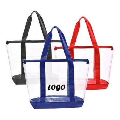 Clear Zippered Tote Bag