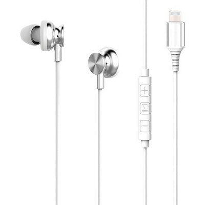 Earbuds with Lightning Connector - Silver (Case of 48)