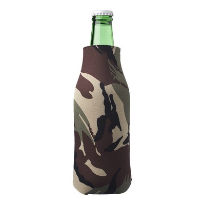 Zippered Bottle Cooler Camo Pattern.