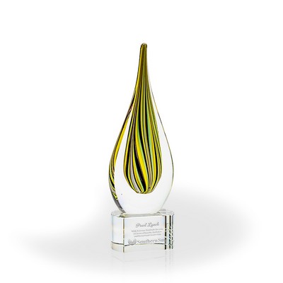 Linden Flame Art Glass Award - Clear Base