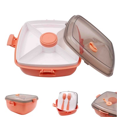 Kenneth Plastic Food Container Set Storage Bento Box With Spoon Fork