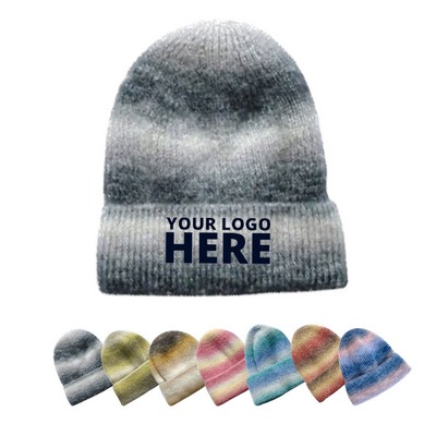 Striped Tie Dye Winter Beanie