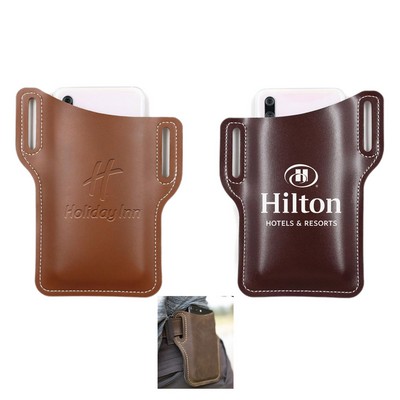 Vegan Leather Cellphone Holster Belt Phone Pouch