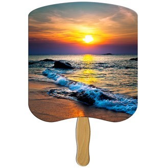 Sunset Scene Hand Fan Stock Graphic