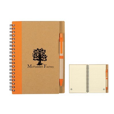 Spiral Kraft Notebook with Pen Set