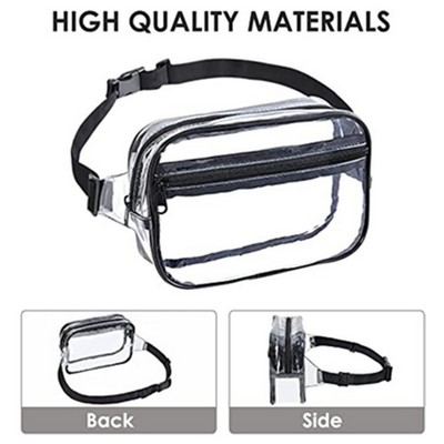 Clear Vinyl Fanny Pack - Transparent Waist Bag for Events and Stadiums