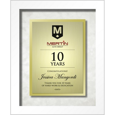 Gander (White) - Gold Aluminum Certificate Shadow Box - Vertical 9.5"x11.5"