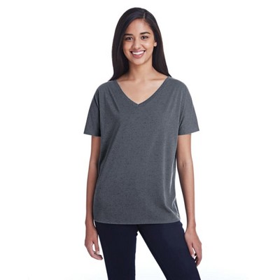 Threadfast Apparel Ladies' Triblend Fleck Short-Sleeve V-Neck T-Shirt