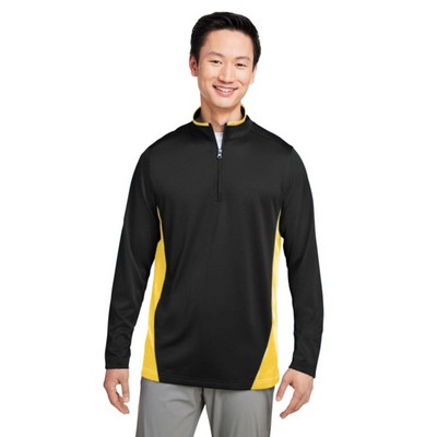 Harriton Men's Flash Snag Protection Plus IL Colorblock Quarter-Zip