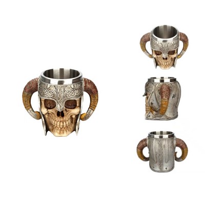 Ram's Horn Skull Mug