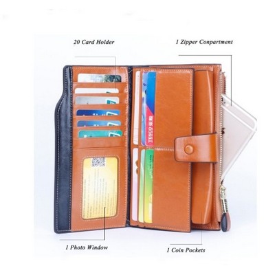 Women'S RFID Blocking Large Capacity Wallet