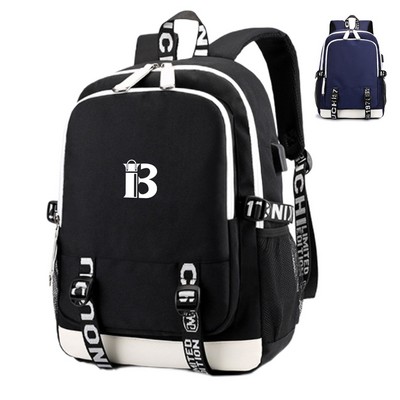 Oxford Cloth Backpack With USB Charging Port