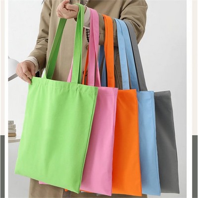 Colorful Canvas Tote Bag: Shopping Handbag with Handles