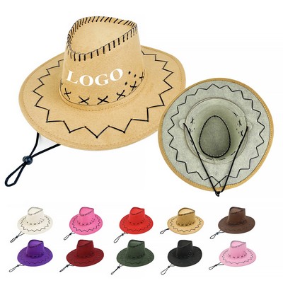 Windproof Cord Western Cowboy Outdoor Hat