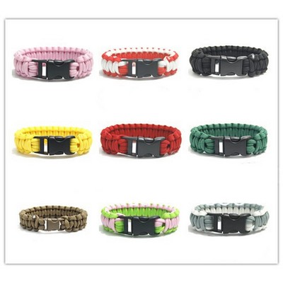 Outdoor Emergency Survival 1/8 Bracelets w/Whistle