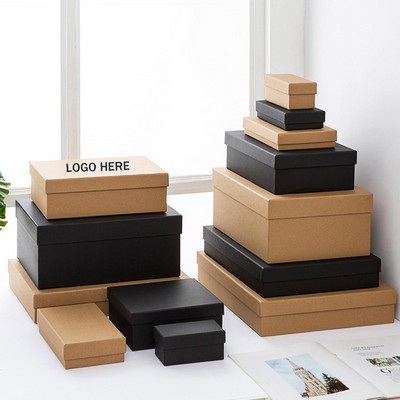 Black Brown Kraft Paper Top Bottom Rigid Box