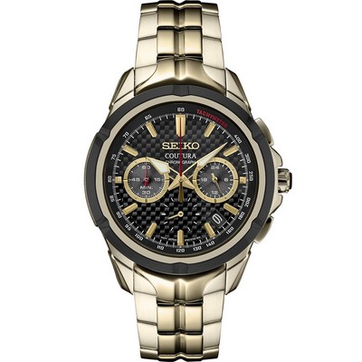 Seiko Coutura SGP Quartz Chronograph Watch w/Black Dial