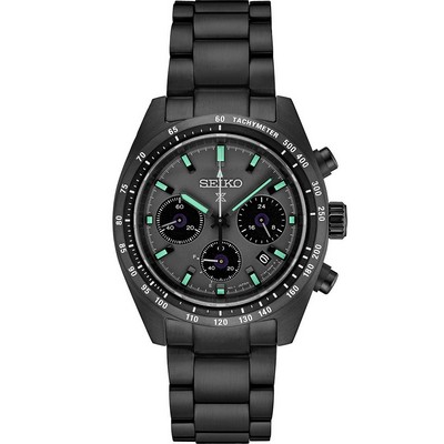 Seiko Prospex Speedtimer BIF Solar Chrono Black Dial Watch