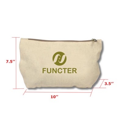 Custom Heavy-Duty 12 oz. Cotton Canvas Zipper Bags Cosmetic Bag Make Up Bags