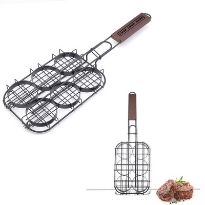 Non-stick 6 Hamburger BBQ Grill Basket